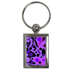 Purple Abstract Decor Key Chains (rectangle)  by Valentinaart