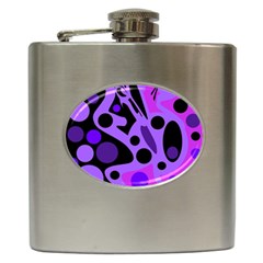 Purple Abstract Decor Hip Flask (6 Oz) by Valentinaart