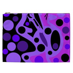Purple Abstract Decor Cosmetic Bag (xxl)  by Valentinaart