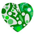 White and green decor Ornament (Heart)  Front