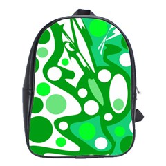 White And Green Decor School Bags(large)  by Valentinaart