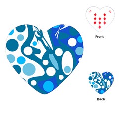 Blue And White Decor Playing Cards (heart)  by Valentinaart