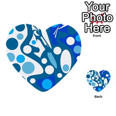 Blue And White Decor Multi-purpose Cards (heart)  by Valentinaart