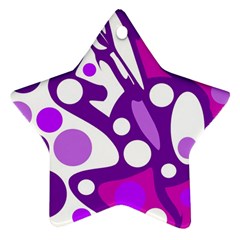 Purple And White Decor Ornament (star)  by Valentinaart