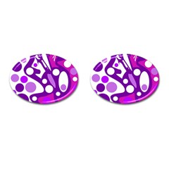 Purple And White Decor Cufflinks (oval) by Valentinaart