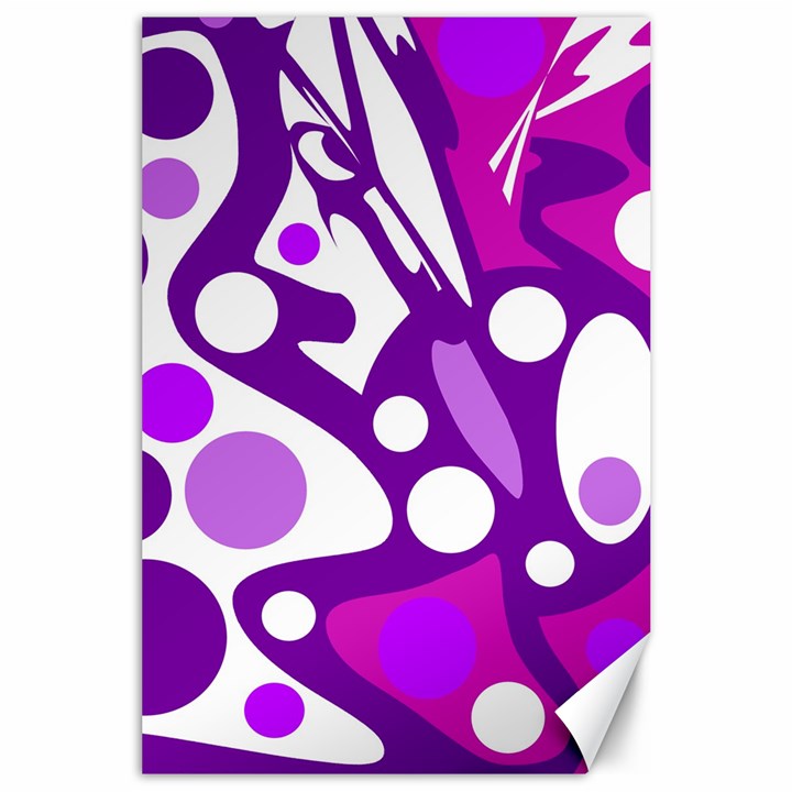 Purple and white decor Canvas 24  x 36 