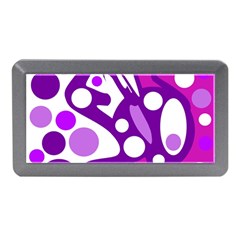 Purple And White Decor Memory Card Reader (mini) by Valentinaart