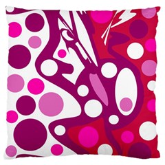 Magenta And White Decor Standard Flano Cushion Case (one Side) by Valentinaart