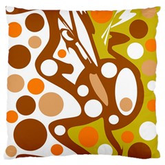 Orange And White Decor Large Flano Cushion Case (one Side) by Valentinaart