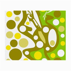 Green And Yellow Decor Small Glasses Cloth by Valentinaart