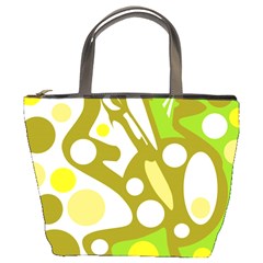 Green And Yellow Decor Bucket Bags by Valentinaart