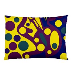 Deep Blue And Yellow Decor Pillow Case by Valentinaart