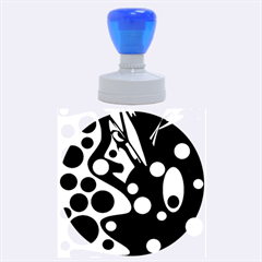 Deep Blue And Yellow Decor Rubber Round Stamps (large)