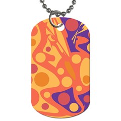 Orange And Blue Decor Dog Tag (two Sides) by Valentinaart