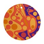 Orange and blue decor Round Ornament (Two Sides)  Front