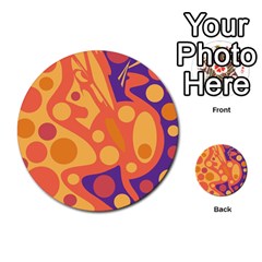 Orange And Blue Decor Multi-purpose Cards (round) 