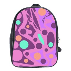 Purple And Green Decor School Bags(large)  by Valentinaart