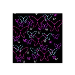 Purple Butterflies Pattern Satin Bandana Scarf by Valentinaart