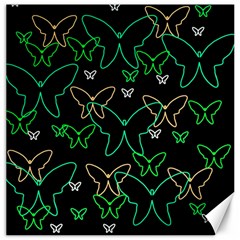 Green Butterflies Canvas 16  X 16   by Valentinaart