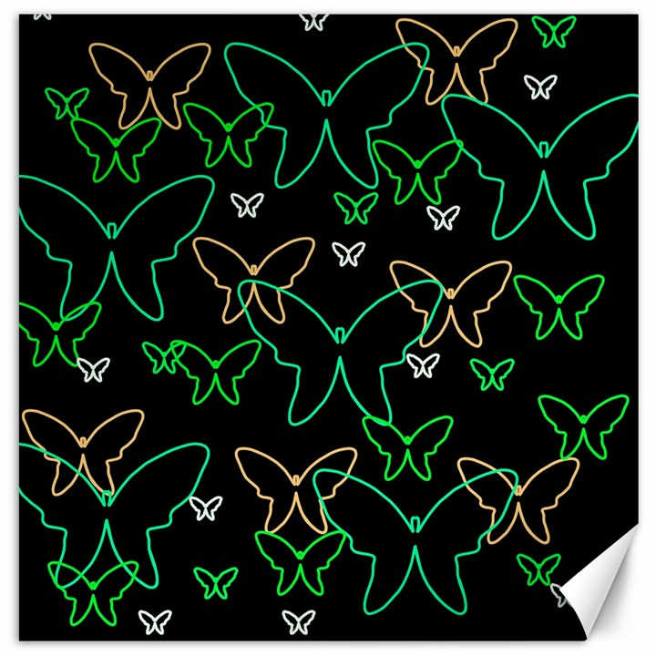 Green butterflies Canvas 16  x 16  