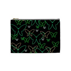 Green Butterflies Cosmetic Bag (medium)  by Valentinaart