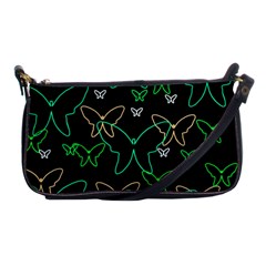 Green Butterflies Shoulder Clutch Bags by Valentinaart