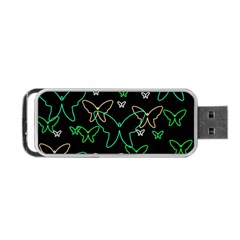 Green Butterflies Portable Usb Flash (two Sides) by Valentinaart