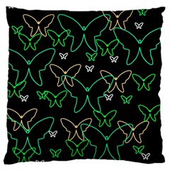 Green Butterflies Standard Flano Cushion Case (two Sides) by Valentinaart