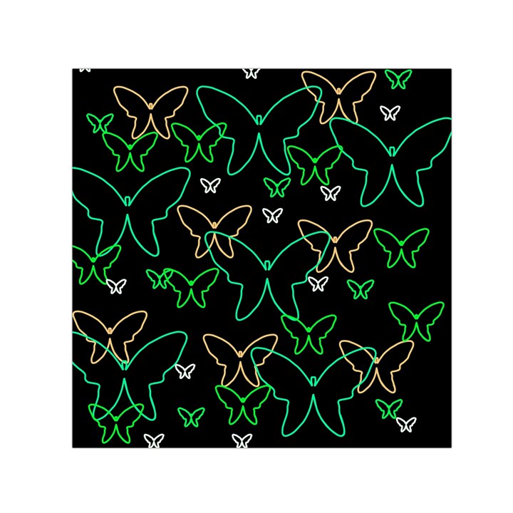 Green butterflies Small Satin Scarf (Square)