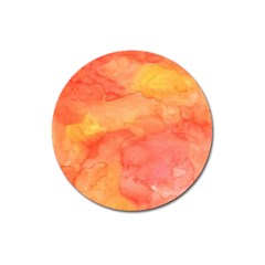 Watercolor Yellow Fall Autumn Real Paint Texture Artists Magnet 3  (round)