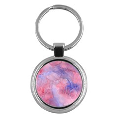 Galaxy Cotton Candy Pink And Blue Watercolor  Key Chains (round)  by CraftyLittleNodes