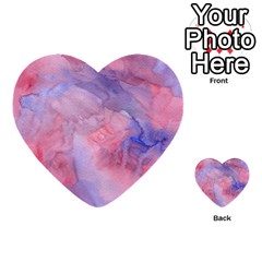 Galaxy Cotton Candy Pink And Blue Watercolor  Multi-purpose Cards (heart) 