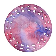 Galaxy Cotton Candy Pink And Blue Watercolor  Ornament (round Filigree)  by CraftyLittleNodes