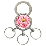 Large Flower Floral Pink Girly Graphic 3-Ring Key Chains Front