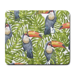 Tropical Print Leaves Birds Toucans Toucan Large Print Large Mousepads by CraftyLittleNodes