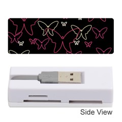 Pink Neon Butterflies Memory Card Reader (stick)  by Valentinaart