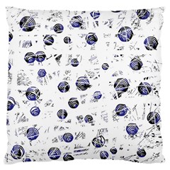 White And Deep Blue Soul Large Cushion Case (one Side)