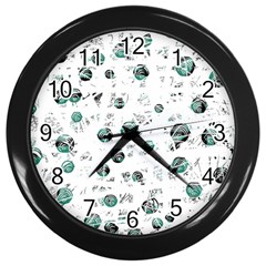 White And Green Soul Wall Clocks (black) by Valentinaart