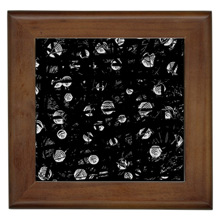 Black and gray soul Framed Tiles