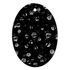 Black And Gray Soul Ornament (oval)  by Valentinaart