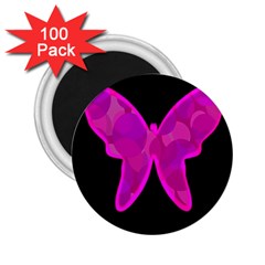 Purple Butterfly 2 25  Magnets (100 Pack) 