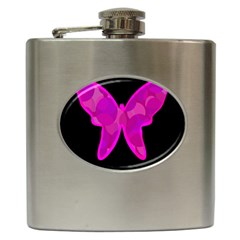 Purple Butterfly Hip Flask (6 Oz)