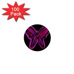 Purple neon butterfly 1  Mini Magnets (100 pack)  Front