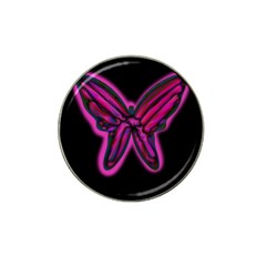 Purple Neon Butterfly Hat Clip Ball Marker (4 Pack) by Valentinaart