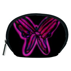 Purple Neon Butterfly Accessory Pouches (medium)  by Valentinaart