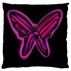 Purple Neon Butterfly Standard Flano Cushion Case (two Sides) by Valentinaart