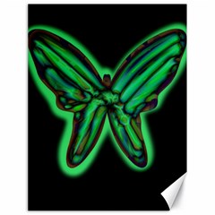 Green Neon Butterfly Canvas 18  X 24   by Valentinaart