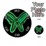 Green neon butterfly Playing Cards 54 (Round)  Front - SpadeQ