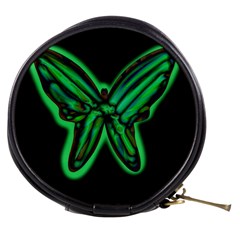 Green Neon Butterfly Mini Makeup Bags by Valentinaart