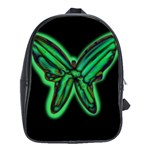 Green neon butterfly School Bags(Large)  Front